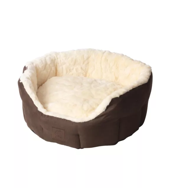 LIT SNUGGLE DOG & CHAT OVALE CRÈME FAUSSE FOURRURE, autres lits et tapis à partir de 9,99 £