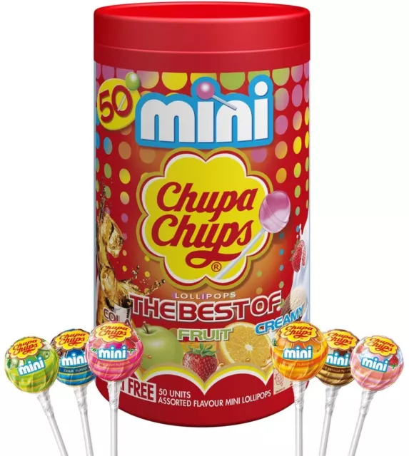 Chupa Chups Best of Mini Tube, 50 Small Lollipops| NEW AU