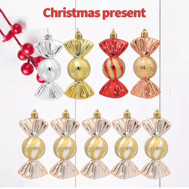 Shiny Candy Canes for Christmas Tree Set of 5 Assorted Candy Decorations