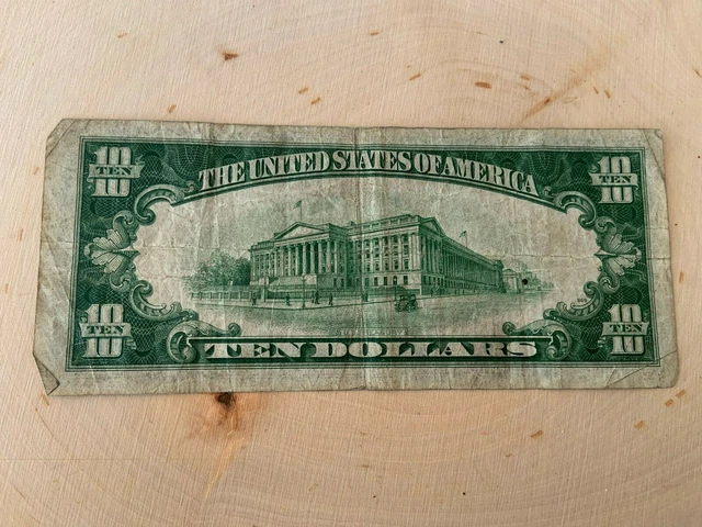 1934-A $10 Ten Dollars Blue Seal Silver Certificate Currency Note -G163 6