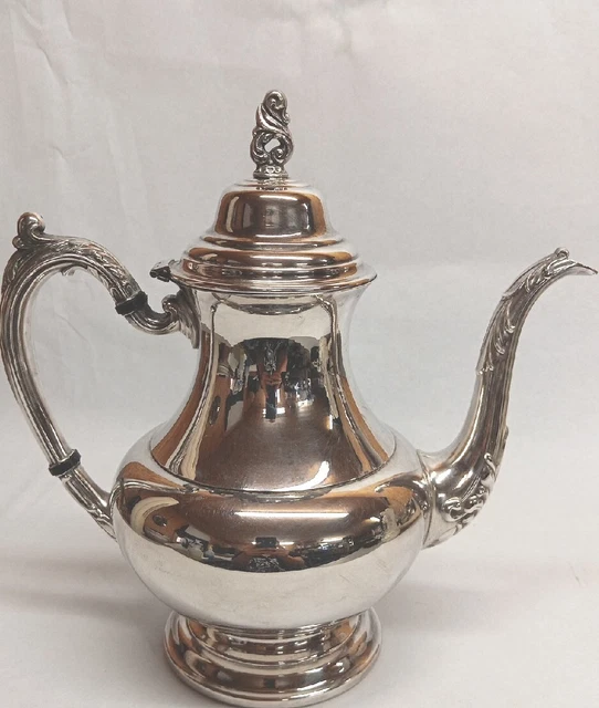 Oneida USA Silverplate Teapot Server Ornate Handle Spout 10”H 10”W Vintage