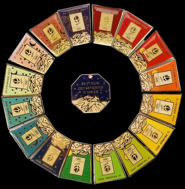 Plaque collection Pin's Renault Alberville 1992 - jouets rétro jeux de