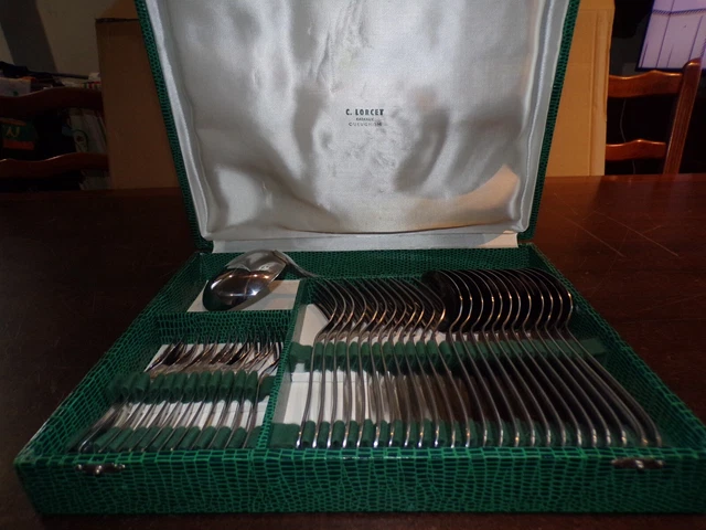 Service de couverts en métal argenté 45 pièces avec poinçon | Selency