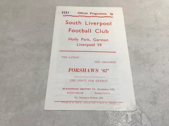 South Liverpool v Bangor City 1971/72 Northern Premier League - 13 October 1971