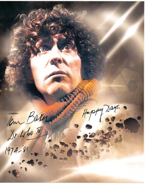 Tom Baker Doctor Who Signed 10x8 Col Photo Autographed C