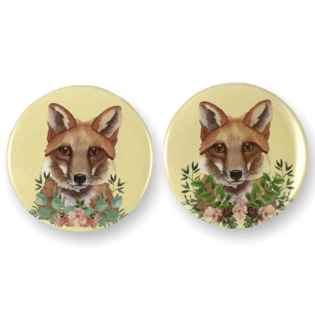 Fox Set of 2 - 2.25 Inch Magnets for Fridge, Kitchen, Whiteboard Cute Magnets