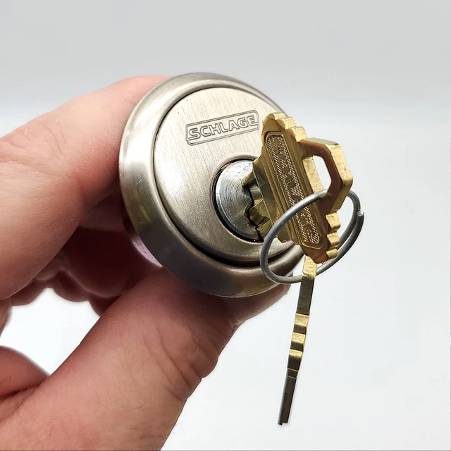 Schlage Rim Lock Cylinder 3-3/8" L 20-022 Satin Nickel C Keyway