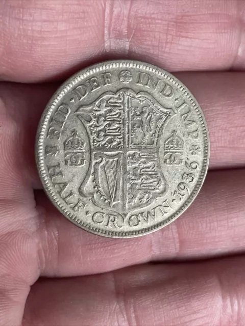 Great Britain 1936 - King George V - Silver .500 Half Crown Coin