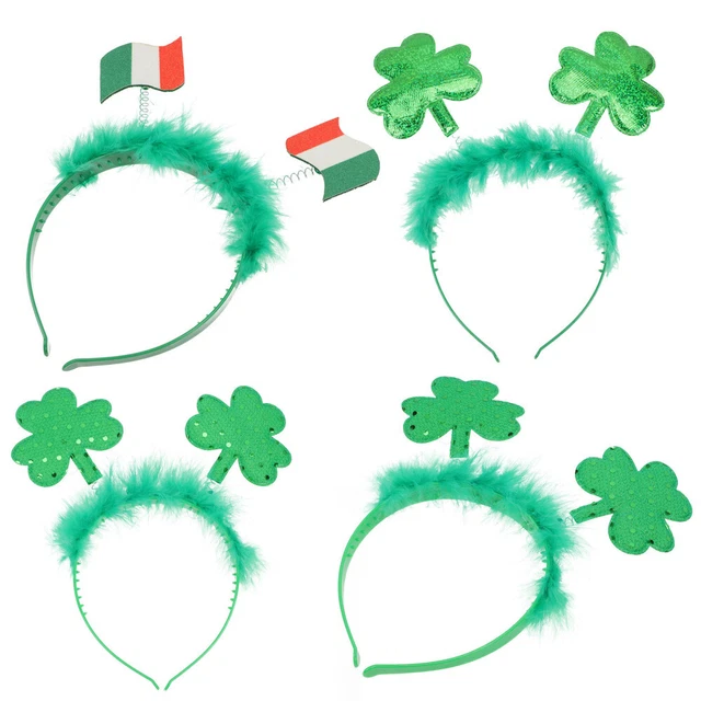 4 pz copricapo in plastica giorno di San Patrizio S verde