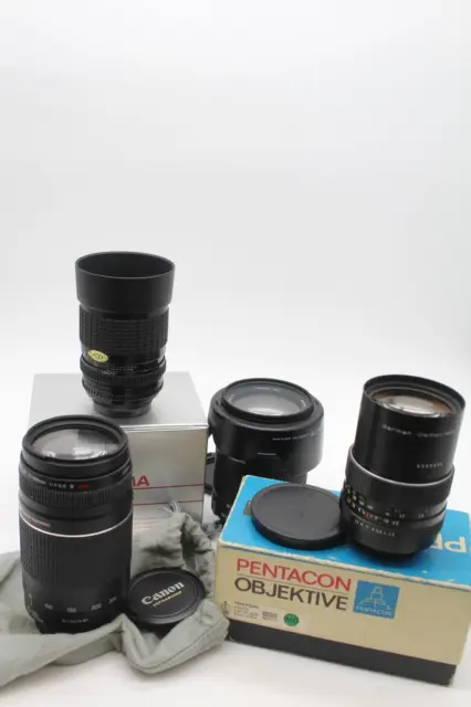 F x4 Vintage Cameras Lenses Inc. Canon EF-S 18-135mm, Sigma 28-70mm etc
