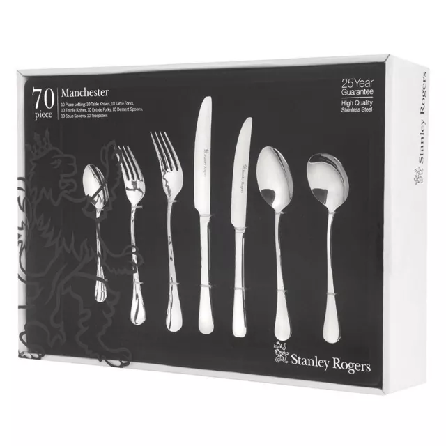 100% Genuine! STANLEY ROGERS Manchester 70 Piece Cutlery Set S/S! RRP $369.00!