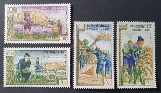 1963 Laos Asia Set Freedom From Hunger Vf Mnh