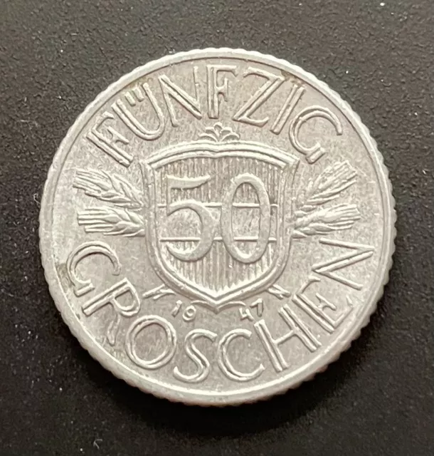 Austria 50 Groschen 1947 Old Coin Republik Osterreich *IDEAL FOR COLLECTORS*