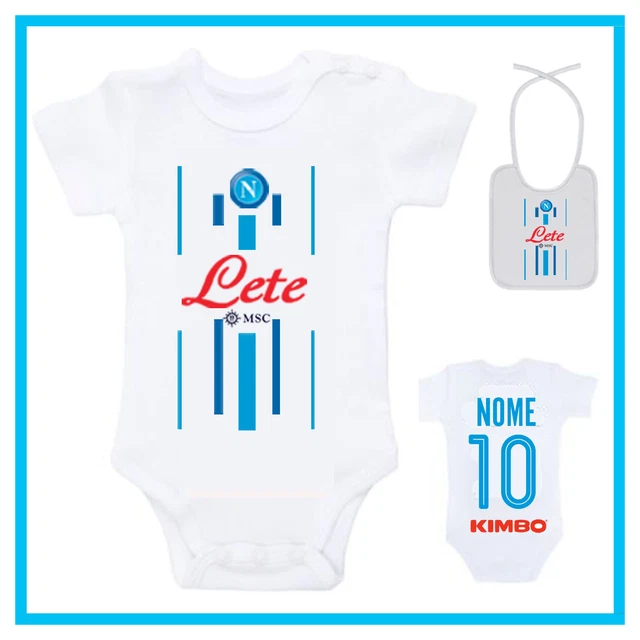 Body Neonato Napoli Personalizzato Tutina Maglia Con Bavaglino Coordinato Set