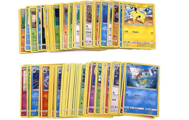 100 Pokémon-Karten - Deutsch - zufällig Sortiert und gemischt