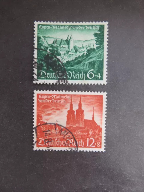 1940 Deutsches Reich Mi-Nr. DR 748 - 749 Wiedereingliederung Eupen Malmedy Mores