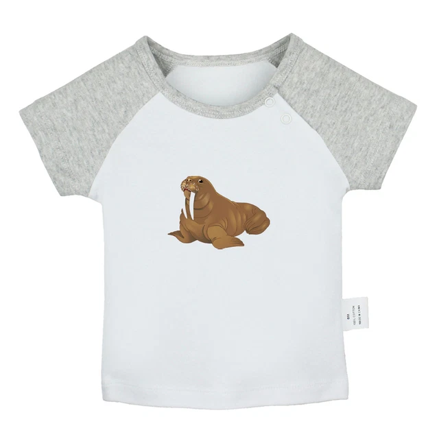 Little Baby Cute Tshirts Newborn Baby T-shirts Infant Animal Walrus Graphic Tees