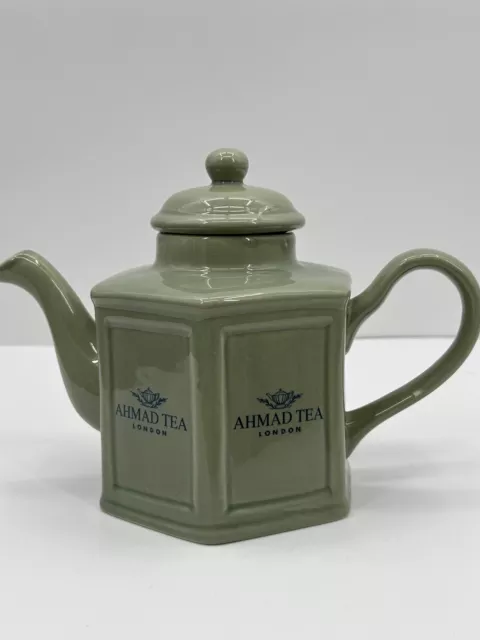 Designpac Green Ahmad Tea London Six Sided Teapot Vintage Flaw