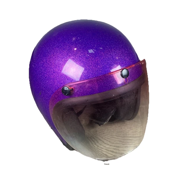 Casque Moto Vintage 1975 - Taille L (XL) - Rouge Flocon - Fabriqué Au Japon