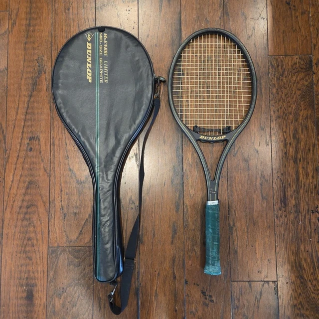 Raquette De Tennis Vintage Dunlop John McEnroe Mad Raq - 4 1/2 - Housse Incluse