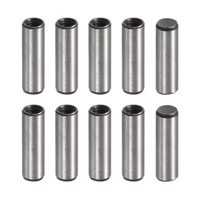 M4 Internal Thread Dowel Pin 10pcs 6x20mm Chamfering Flat Carbon Steel Pin