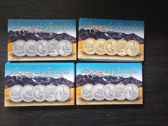 2014 ATB Quarter Gold & Platinum Denver & Philadelphia 20 coin collection FR