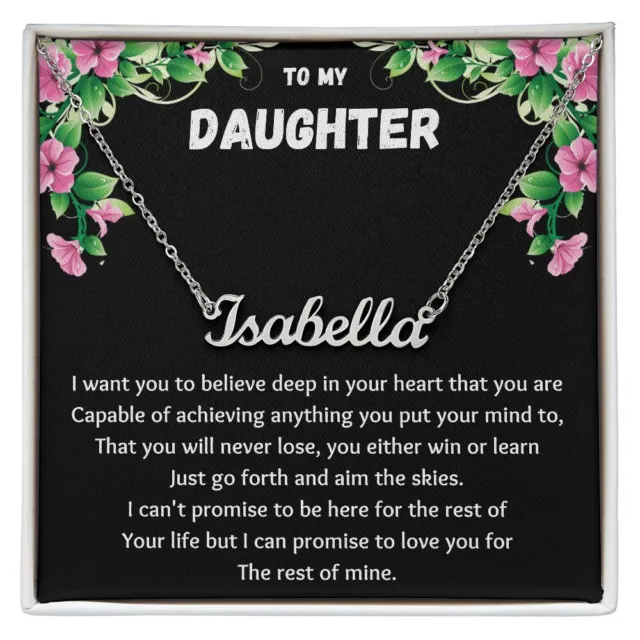 To My Daughter Personalized Name Necklace, Birthday, Christmas Gift For Daughter