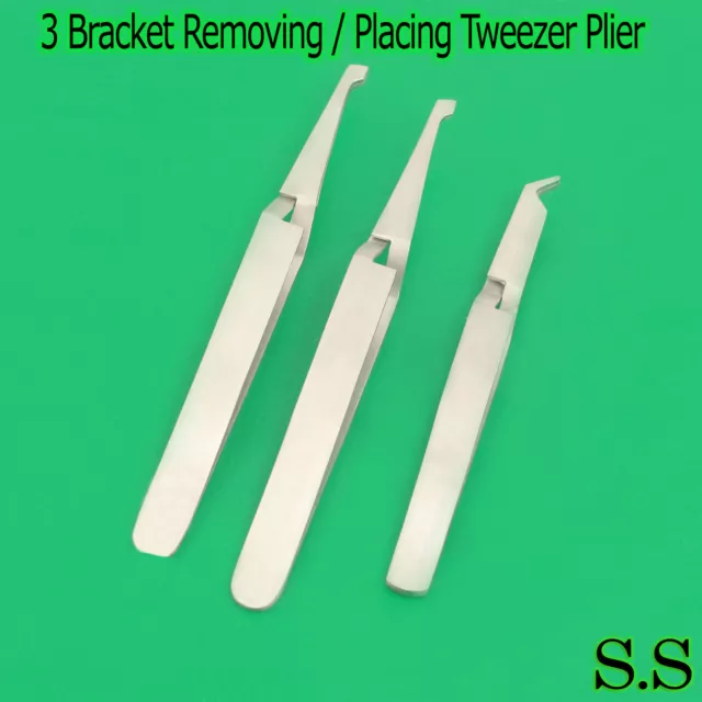 Set of Bracket Removing / Placing Tweezers Pliers Orthodontic Dental Instruments