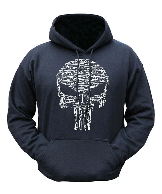 Mens Hoodie Punisher Skulls Army Military Tactical Kangaroo Jumper Sweatshirt