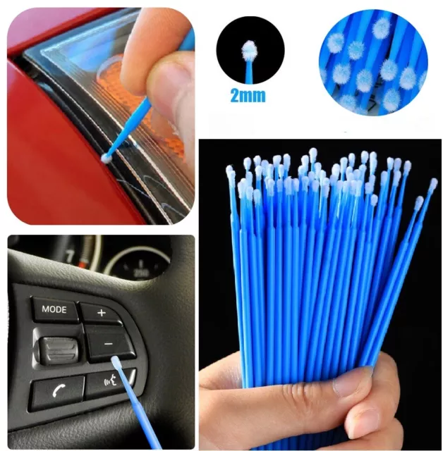100Pcs 2mm Tip Micro Applicators Touch Up Paint Brush Tool Kit Car Accessories