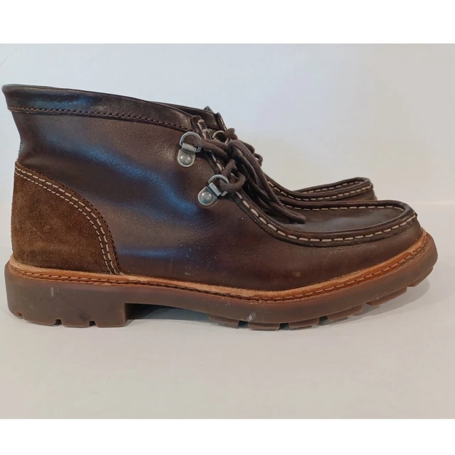 CLARKS GERRARD MENS 11 Dark Brown Leather Moc Toe Chukka  display picture 2