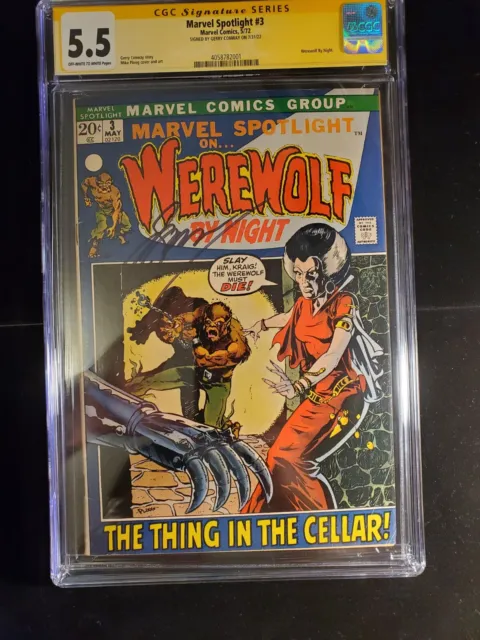 Marvel Spotlight 3 CGC 5.5 SS Gerry Conway, Werewolf by Night, Marvel Comics