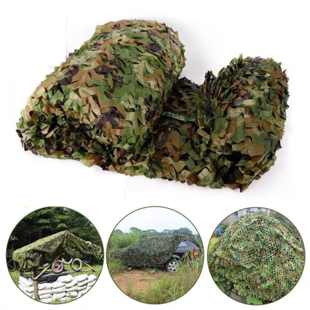 4-10M Heavy Duty Army Camouflage Net Camo Netting Cover Outdoor Woodland Hiding