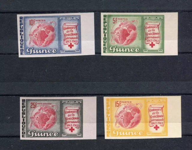 S12276) Guinea MNH Neu 1963, Red Cross Centenary 4v, Ungezähnt