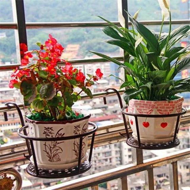 Fer à repasser Balcon Pot à fleurs suspendu, Garde-corps Pot de planteur, 9