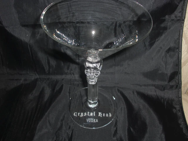 Crystal Head Vodka Skull Martini Glass Etched Logo - Dan Aykroyd - MAKE OFFER!