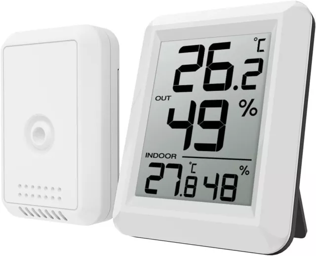 ORIA Thermo-Hygromètre Digital Station Météo avec Sans Fil Émetteur Détecteur Te