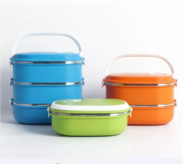 Multiple Layered Stainless Steel Insulated Bento Lunch Box Food Container