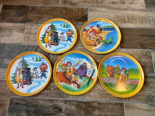 Set of 5 Seasons Ronald McDonald Plates: Lexington Fine Melamine Dinnerware