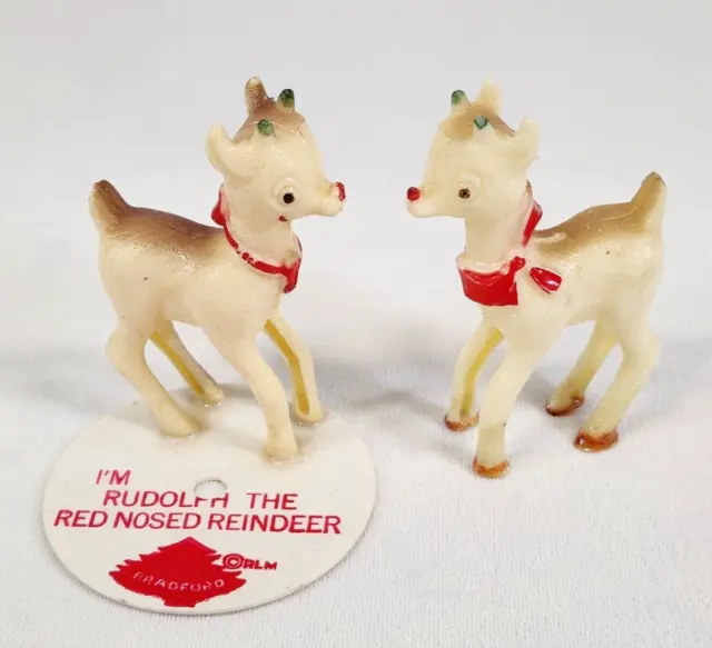 Vintage Celluloid Rudolph the Red Nosed Reindeer Lot Record Topper Bradford RLM