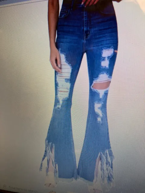 Cello High-rise Flare destroyed jeans Size 11 New With Tags.  Free Shipping.