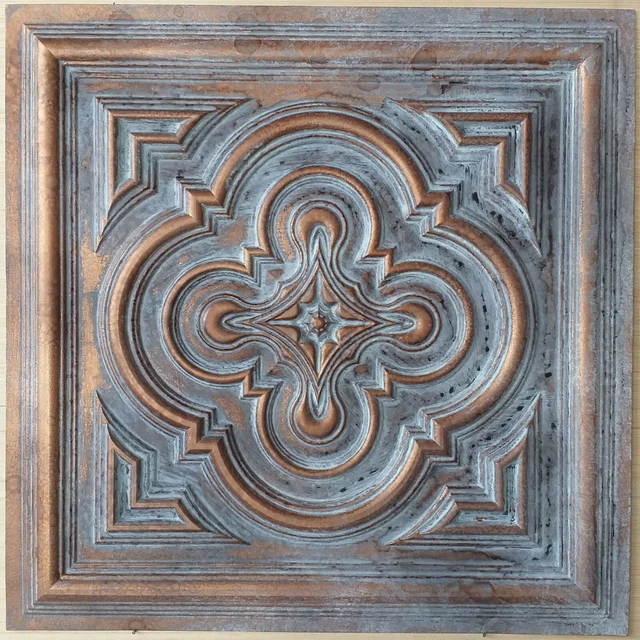 Faux tin vintage Ceiling tiles weathered copper decor wall panels PL36 10pcs/lot