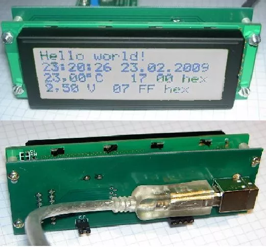 USB-LCD-Textdisplay 4x20 Zeichen, HD44780, I2C, weiss