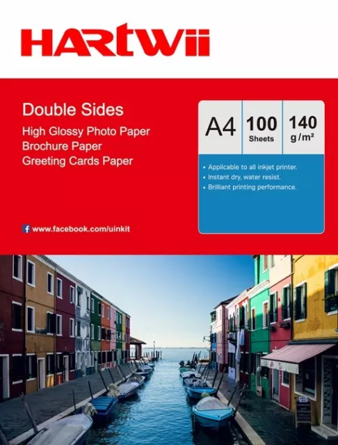 A4 Double Sided High Glossy Photo Paper 140Gsm Inkjet Paper Print - 100 Sheets