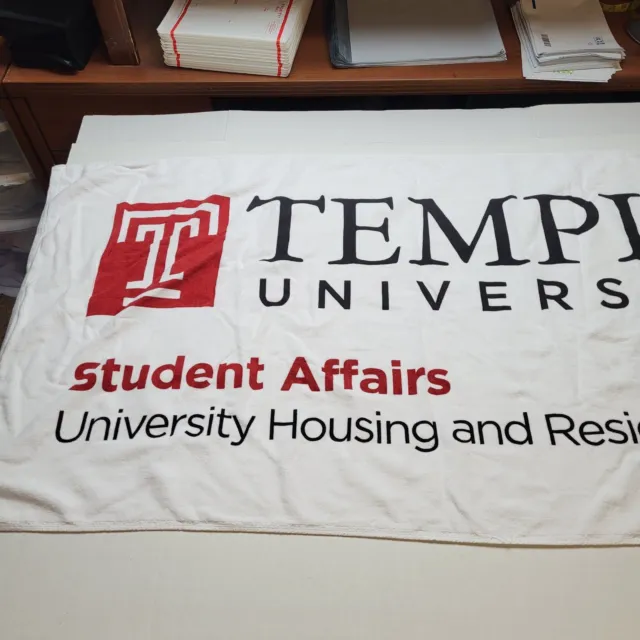 Temple University Bath Towel Beach White Student Affairs 🐱30