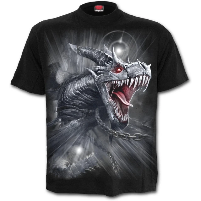 Spiral Direct DRAGON'S CRY Mens Rock/Skulls/Biker/Metal/Fire/T-Shirt/Clothing