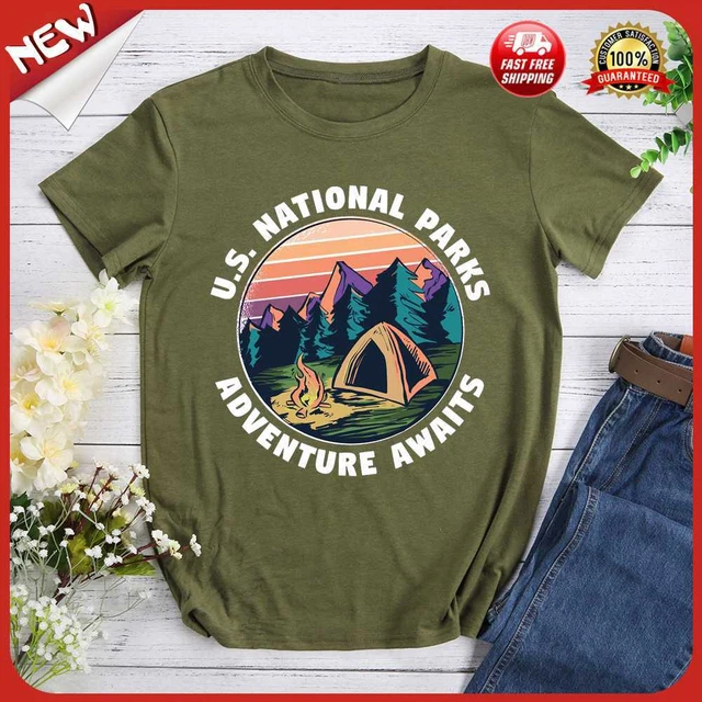 uk Adventure awaits us national park outdoor hiking T-Shirt Tee