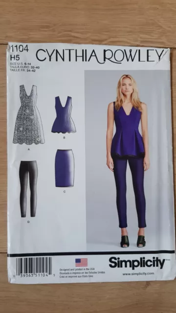 Simplicity 1104 Cynthia Rowley Dress Tunic Skirt Leggings Sewing Pattern