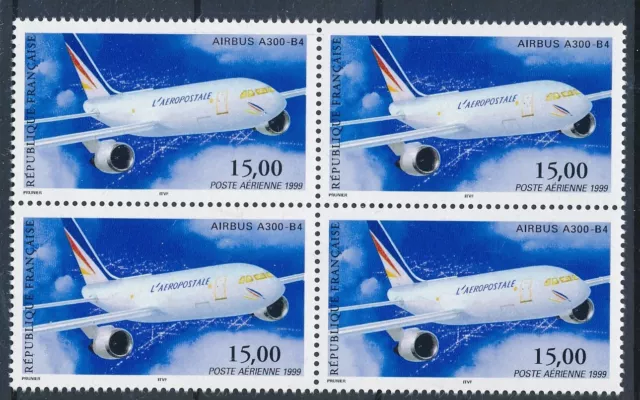 France 1999 airmail- Yvert PA63 Airbus good stamp very fine MNH block 4