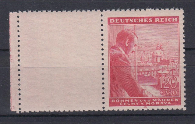 Böhmen + Mähren 127 mit Leerfeld links Adolf Hitler 120 H + 380 H postfrisch